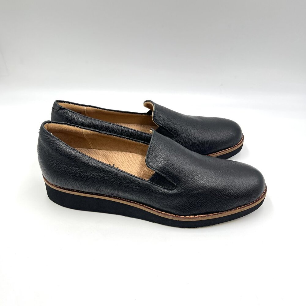 7N 7 NARROW WIDTH Softwalk Womens‎ Whistle Black Leather Comfort Loafers Shoes